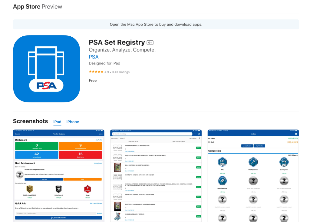 PSA-Set-Registry-App-For-Sports-Card-Collectors